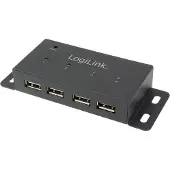 Logilink USB 2.0 Hub 4-Port mit Netzteil Metall