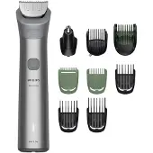 Philips Series 5000 Multigroom - Baardtrimmer - 10 in 1 - Neushaartrimmer - Intimate trimmer - Face&Hair&Body - Scheersensor - Opbergzakje - Staal - MG5931/15
