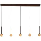 Lucide 5-lichts hanglamp Calina met amber bollen