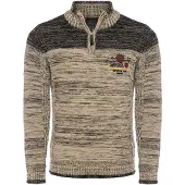 Carisma Trui beige / grijs / oranje / bloedrood