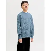 Jack & jones Junior Sweatshirt 'JJESoho' blauw gemêleerd / wit