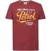 Petrol Industries Shirt 'Classic' geel / vuurrood / wit