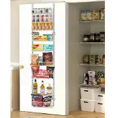 Vevor Pantrykastorganizer voor boven de deur, 9-laags hangende kruidenrekken van staal, verstelbare wandplanken, voor thuis, keuken en badkamer, wit