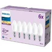 Philips Filamentkaarslamp mat 40W B35 E14 x6