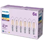 Philips LED lamp E14 | Kaars B35 | Helder | 2700K | 3.4W (40W) | 5 stuks