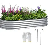 Outsunny tuinbed - Gegalvaniseerd staal - 181x93x30cm - Zilver