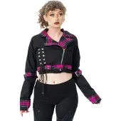 Heartless - Hexbourne Jacket - S - Zwart/Roze