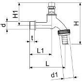 Schlosser JS uitloopventiel mit slangaansluitung, mit steeksleutel-bovendeel, 3/4'', gepolijst chroom, 0017332050001