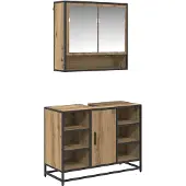 vidaXL Badkamermeubel Set 2 st Artisan Eiken 80 x 33 x 60 cm