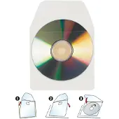 3L Cd/dvd hoes 127x127mm klep zelfkl tr 10st