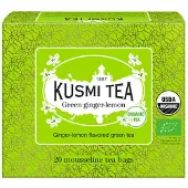 Kusmi Tea Biologische groene thee Green Ginger Lemon – 20 mousseline theezakjes