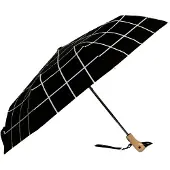 Original Duckhead Duckhead | Duurzame paraplu | Zwart | Rasterpatroon | Uniek eendenhandvat