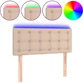 vidaXL Hoofdbord LED 90x5x78/88 cm kunstleer cappuccinokleurig