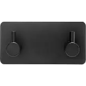 XIVADA Handdoekhaken Duo - Rvs - Plakstrip - Zwart - 2 in 1