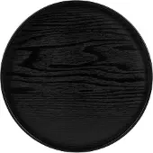 QUVIO Houten dienblad rond - Maat XL - Diameter 33 cm - Zwart