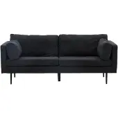 QUVIO Bank Rochester - Scandinavisch Design - Zwart Linnen - 3-zits Sofa