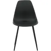 QUVIO Eetkamerstoelen set van 2 - Zwarte Poten - Zwart Plastic