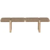 QUVIO Belmont Bank - Scandinavisch Design - Naturel Staal en Rattan