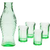 Serax Fish & Fish Karaf Met 4 Drinkglazen Groen - Waterkaraffen & waterkannen Glas Green - B9920108A