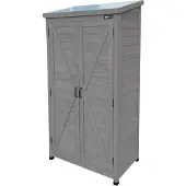 Axi Hugo Opbergkast voor in de tuin van hout in Warm Grey | Tuinkast met 3 vaste planken | 85 x 52 x 174 cm