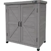 Axi Felix Opbergkast voor in de tuin van hout in Warm Grey | Tuinkast met vast plank | 80 x 45 x 93 cm