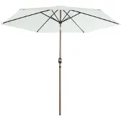 Axi Noor Stokparasol Ronde Ø 300 cm van Staal, Eikenlook/Beige - Zonder Parasolvoet | Parasol voor Tuin / Terras met Gepoedercoat Frame | Kantelbaar