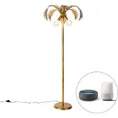 QAZQA Smart vloerlamp goud 156cm incl. 2 Wifi G95 - Botanica