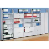 Kerkmann Open kast Dante, stellingsectie, H 2250 x B 800 mm, achterwand, lichtgrijs
