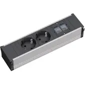 Bachmann stopcontactunit Coni, 2-voudig + 2 x Cat.5e