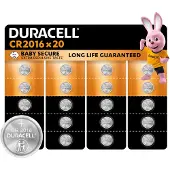 Duracell 2016 Lithium-knoopcelbatterijen - 3V, CR2016 - 20 stuks