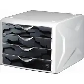 Helit archiefdoos met 4 laden wit, multikleur 26,2 cm