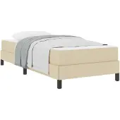 vidaXL Boxspring bed Crème 90 x 190 cm Stof