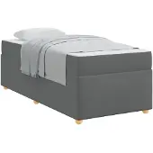 vidaXL Bedframe met matras Donkergrijs 90 x 190 cm Stof