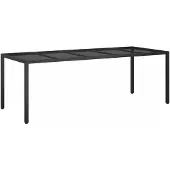 vidaXL Tuin Tafel Puur Zwart poly rattan