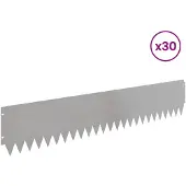vidaXL Graskantafboording, 30 stuks, 103 x 20 cm, staal, zilver