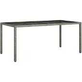 vidaXL Tuin Tafel Grijs poly rattan
