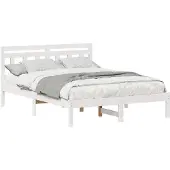 vidaXL Bedframe Wit 120 x 200 cm Massief grenenhout