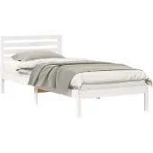 vidaXL Bedframe met hoofdeinde Wit 90 x 220 cm Massief grenenhout