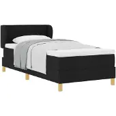 vidaXL Boxspring bed met matras met hoofdeinde Zwart 90 x 190 cm Stof