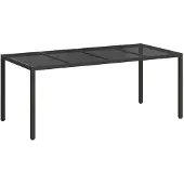 vidaXL Tuin Tafel Zwart poly rattan
