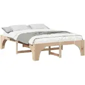 vidaXL Bedframe Bruin 140 x 200 cm Massief grenenhout