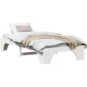 vidaXL Bedframe Wit 100 x 200 cm Massief grenenhout