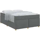 vidaXL Bedframe met matras, donkergrijs, 160 x 200 cm, stof