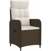 vidaXL Buiten Eettafel Set 5 st Bruin en Crème Wit poly rattan