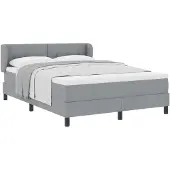vidaXL Boxspring bed met hoofdeinde Lichtgrijs 140 x 190 cm Stof
