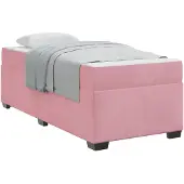 vidaXL Bedframe met matras Roze 100 x 200 cm Stof