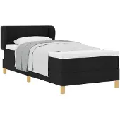 vidaXL Boxspring bed met hoofdeinde Zwart 90 x 190 cm Stof