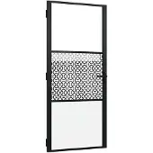 vidaXL Glazen deur Fretwerk Zwart 93 x 3,5 x 201,5 cm Aluminium