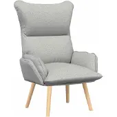 vidaXL Fauteuil Wolkgrijs Stof en multiplex