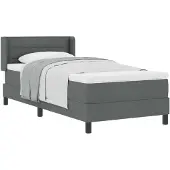 vidaXL Boxspring bed met hoofdeinde Donkergrijs 200 x 100 cm Stof
